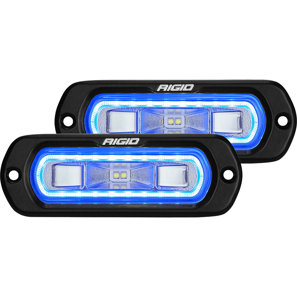 RIGID Industries SR - L Series Flush Mount Spreader Light - Black Housing - Blue Halo - Get Tight Gear