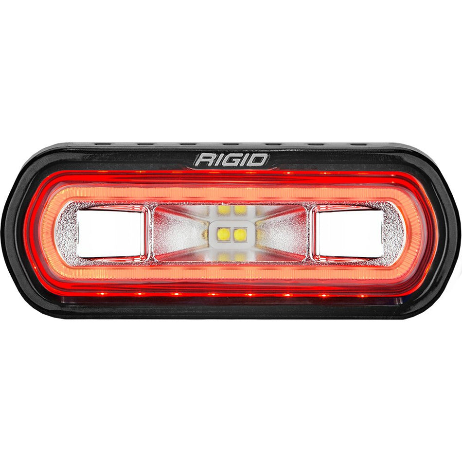 RIGID Industries SR - L Series Marine Spreader Light - Black Surface Mount - White Light w/Red Halo - Get Tight Gear