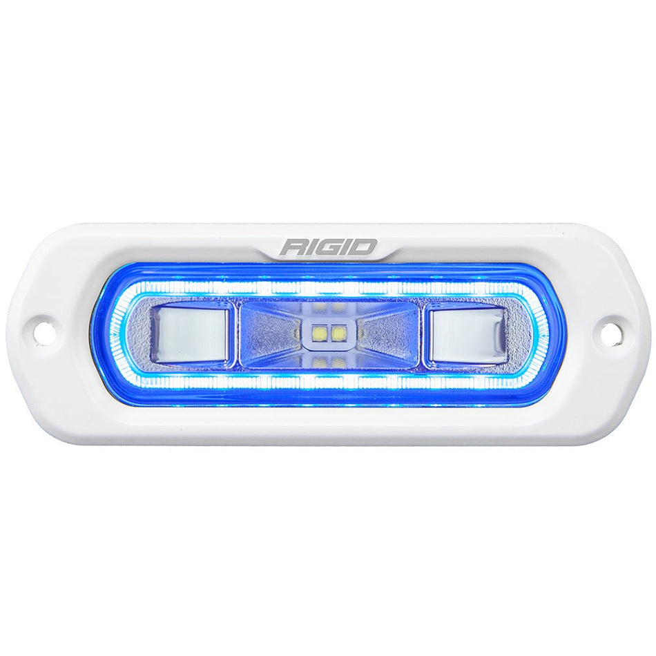 RIGID Industries SR - L Series Marine Spreader Light - White Flush Mount - White Light w/Blue Halo - Get Tight Gear