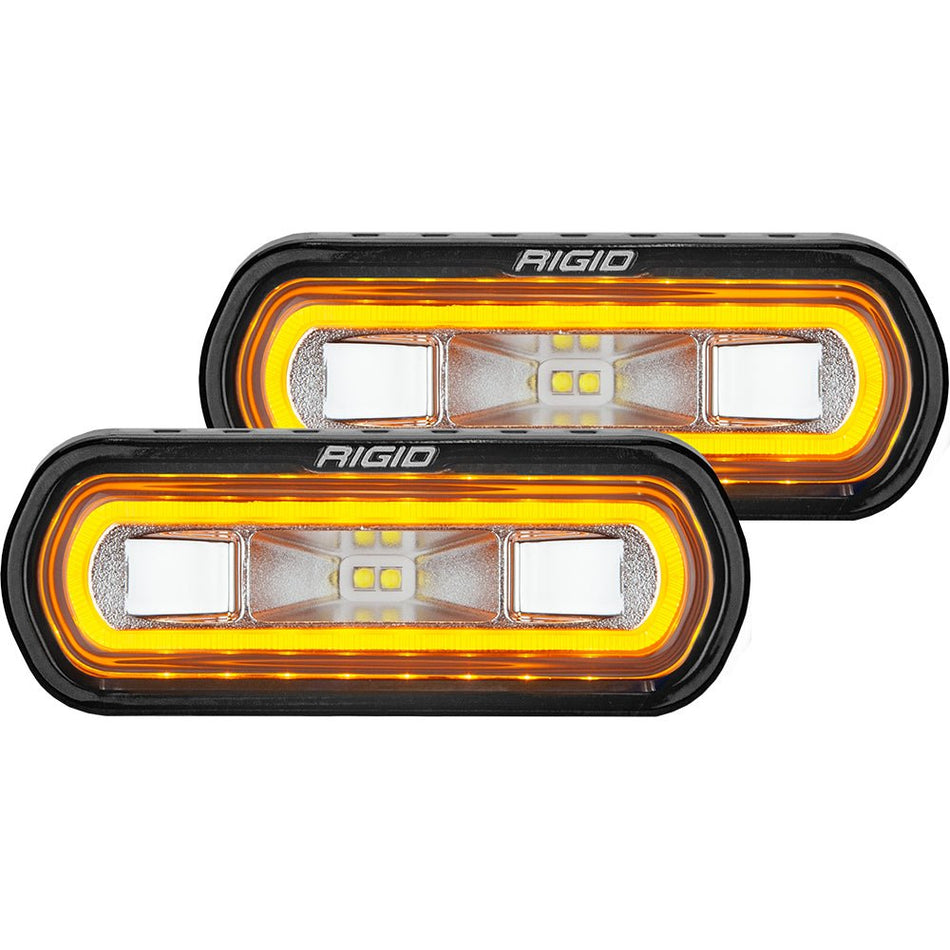 RIGID Industries SR - L Series Surface Mount Spreader Light - Black Housing - Amber Halo - Get Tight Gear