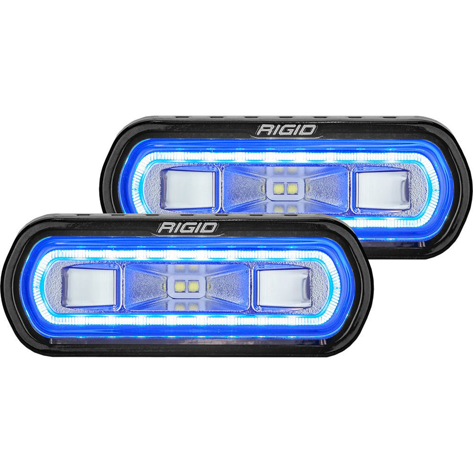 RIGID Industries SR - L Series Surface Mount Spreader Light - Black Housing - Blue Halo - Get Tight Gear