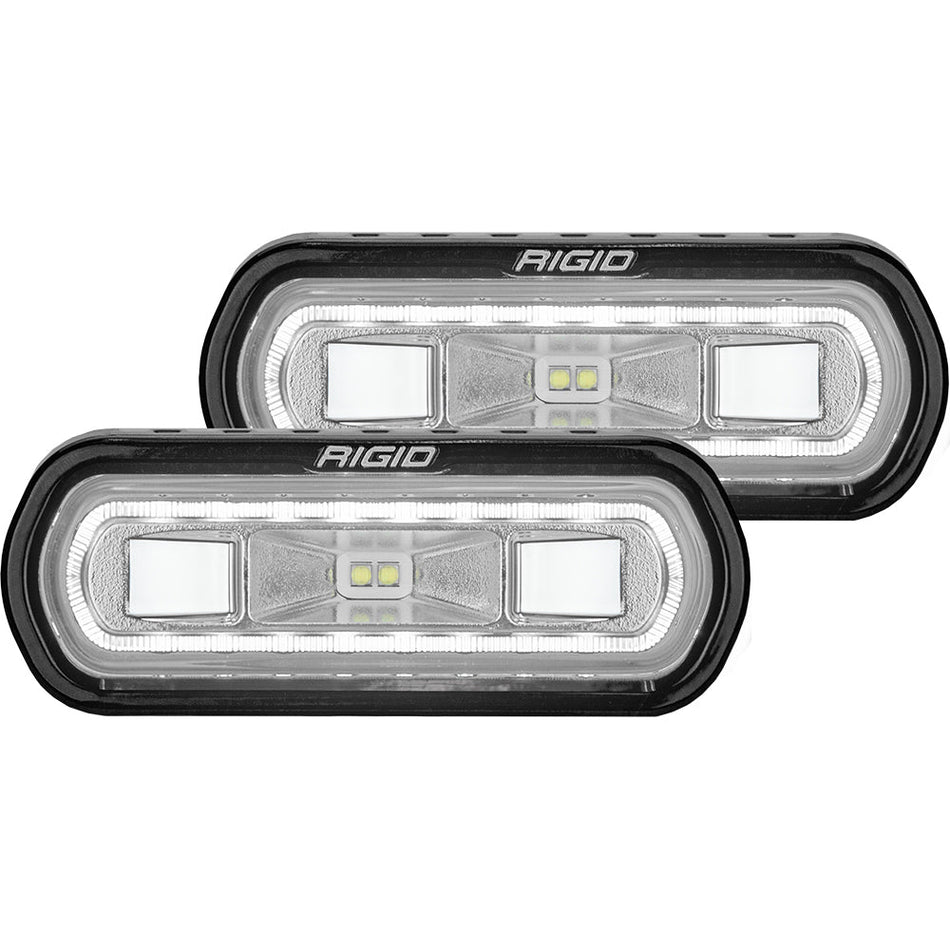 RIGID Industries SR - L Series Surface Mount Spreader Light - Black Housing - White Halo - Get Tight Gear