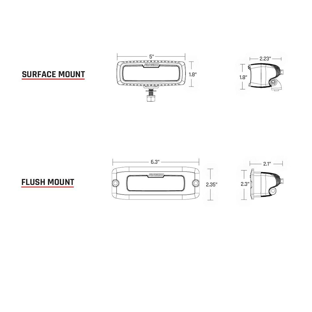 RIGID Industries SR - Q PRO Back Up Light Kit - Surface Mount Diffused - Pair - Black - Get Tight Gear