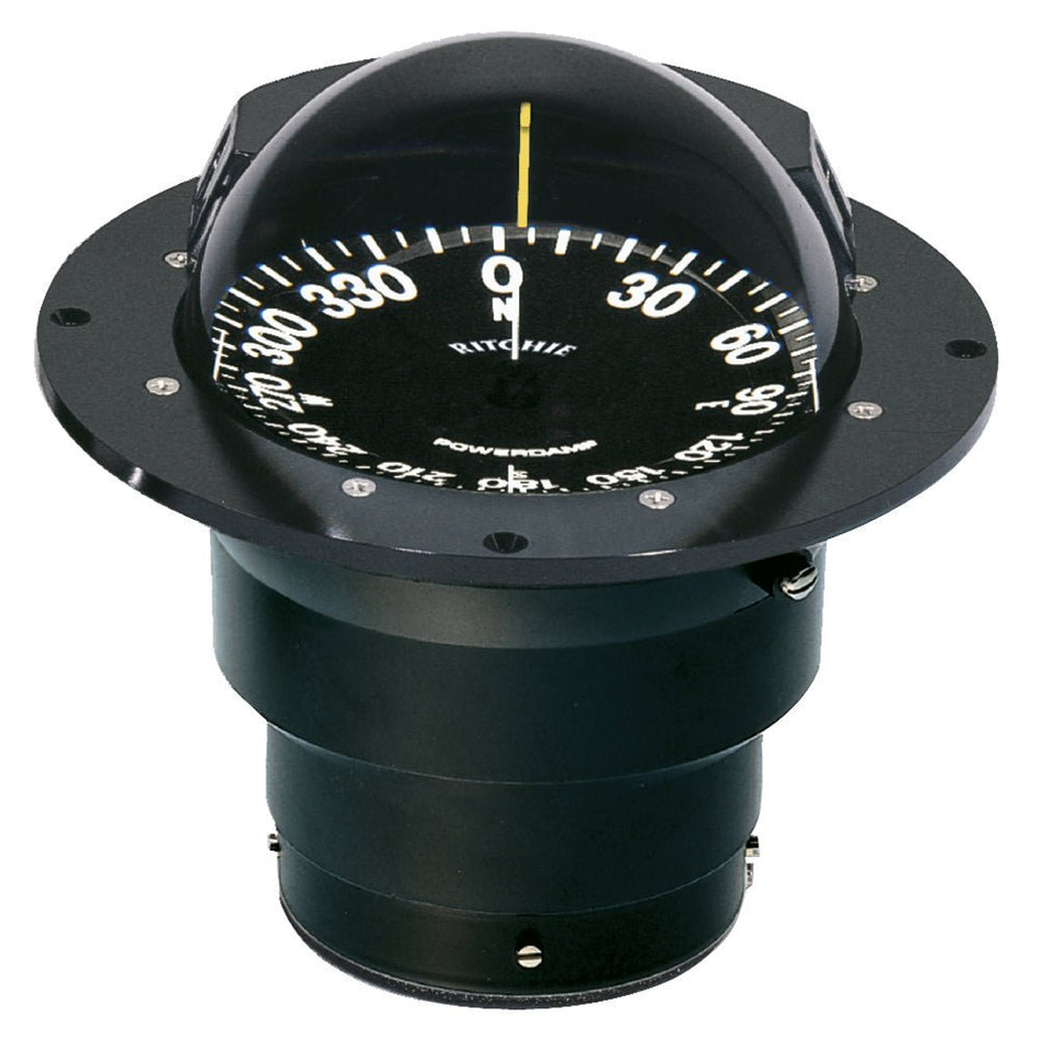 Ritchie FB - 500 Globemaster Compass - Flush Mount - Black - 12V - 5 Degree Card - Get Tight Gear
