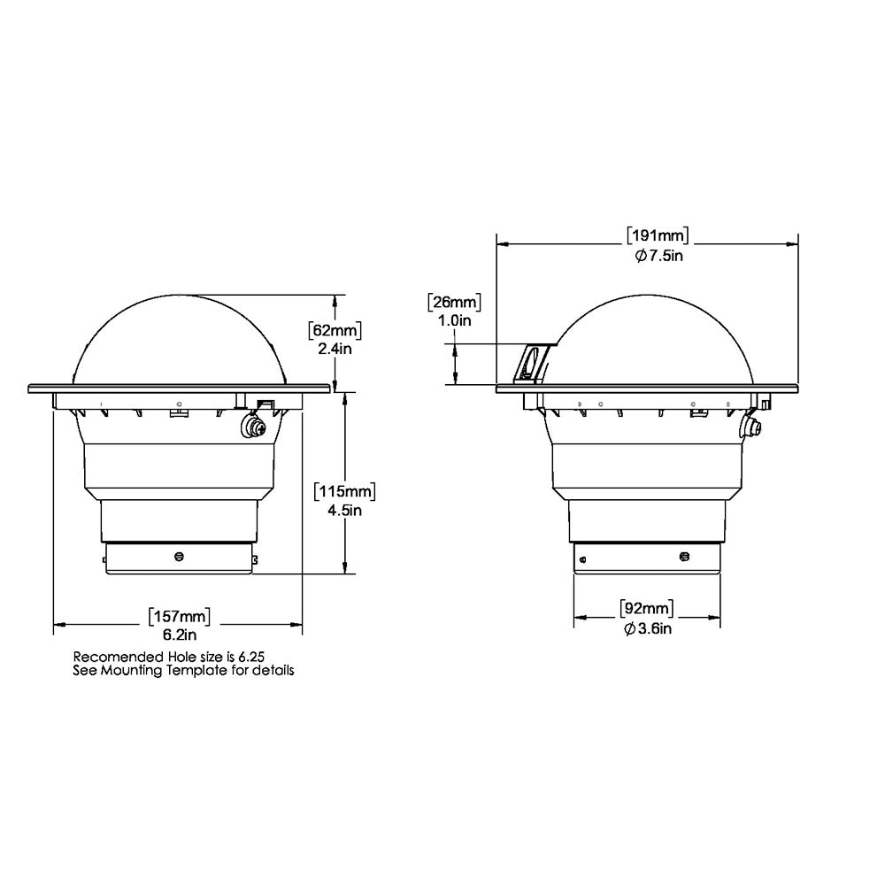 Ritchie FB - 500 Globemaster Compass - Flush Mount - Black - 12V - 5 Degree Card - Get Tight Gear