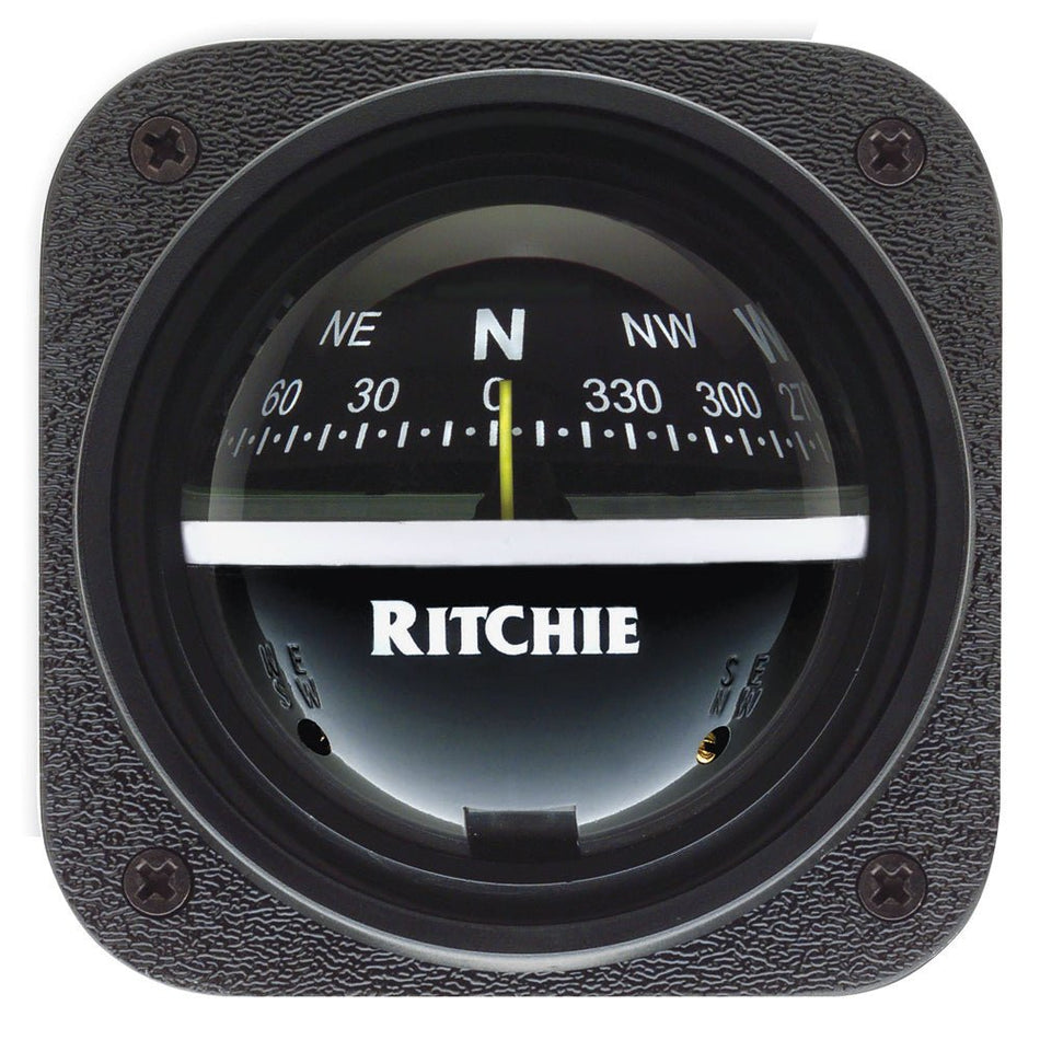 Ritchie V - 537 Explorer Compass - Bulkhead Mount - Black Dial - Get Tight Gear