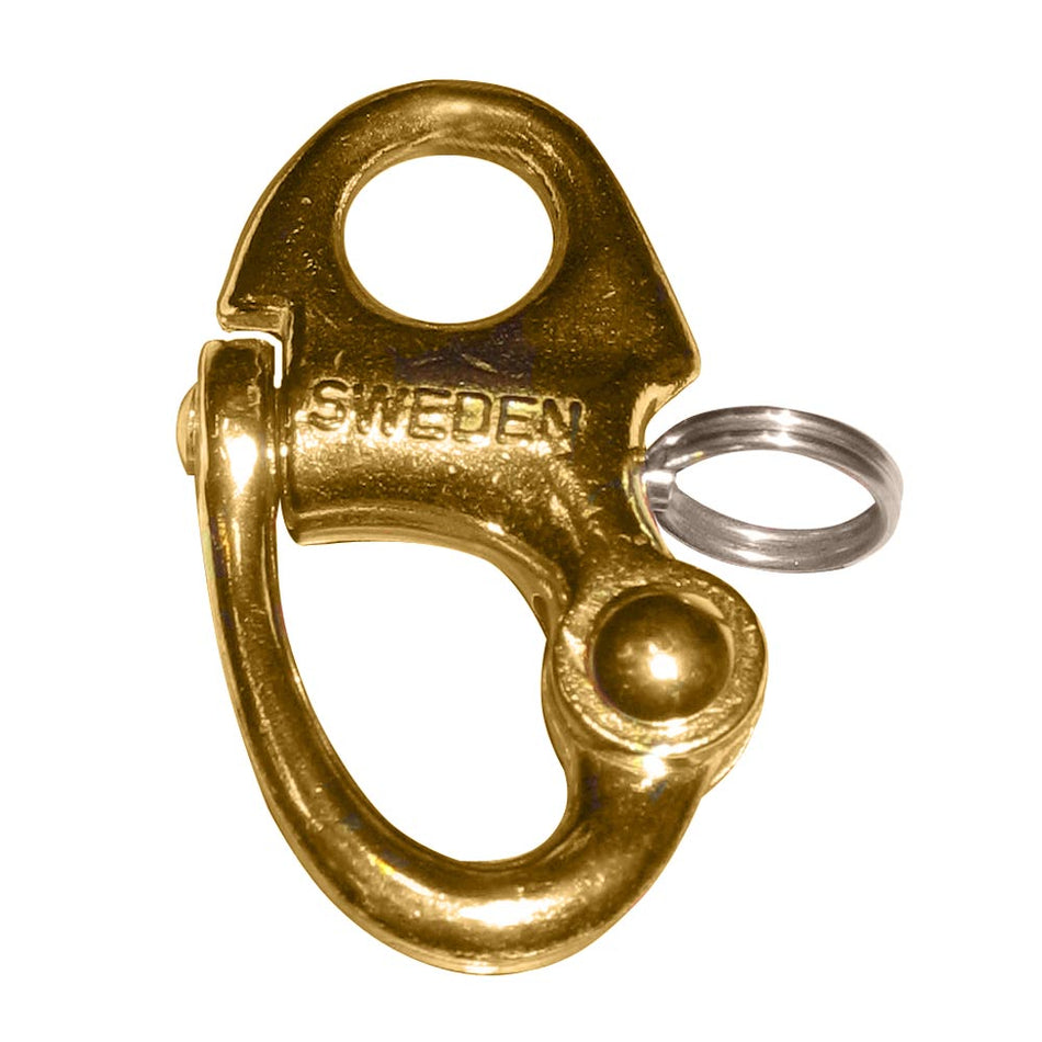 Ronstan Brass Snap Shackle - Fixed Bail - 59.3mm (2 - 5/16") Length - Get Tight Gear