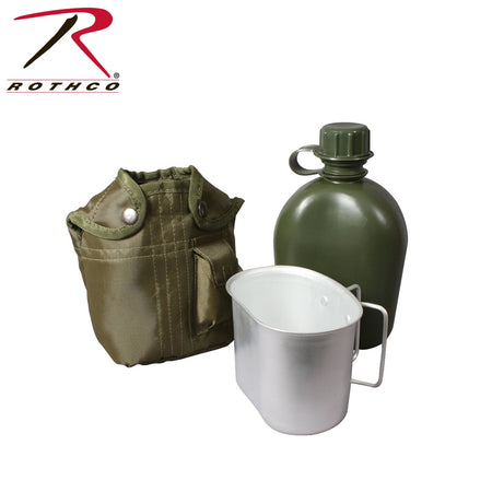 Rothco 3 Piece Canteen Kit With Cover & Aluminum Cup Olive Drab - Get Tight Gear