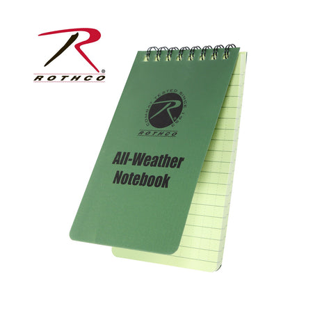 Rothco All - Weather Waterproof Notebook Olive Drab Size 3" x 5" - Get Tight Gear