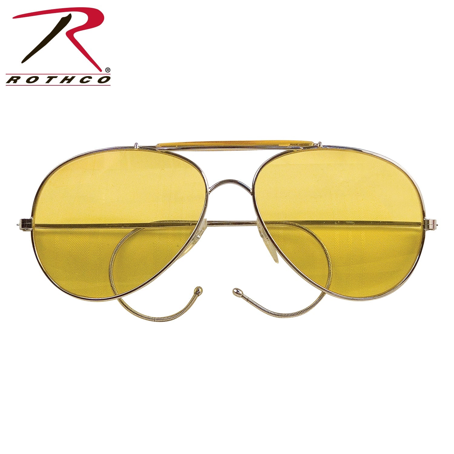 Rothco Aviator Air Force Style Sunglasses Yellow - Get Tight Gear