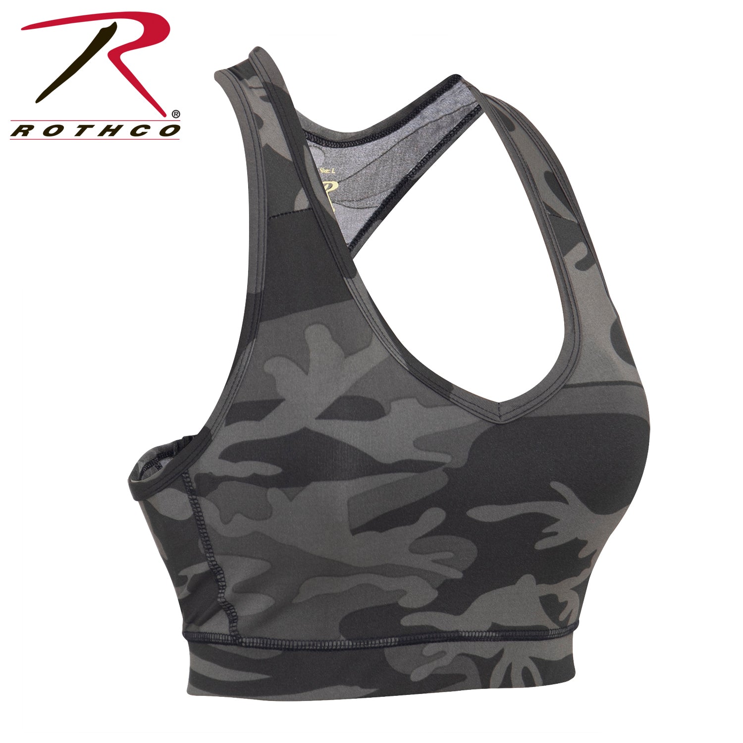Rothco Camo Sports Bra Black Camo Size L - Get Tight Gear