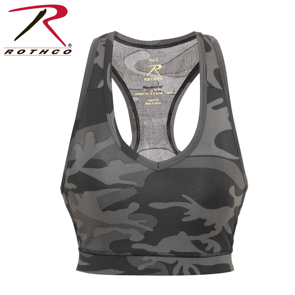 Rothco Camo Sports Bra Black Camo Size M - Get Tight Gear