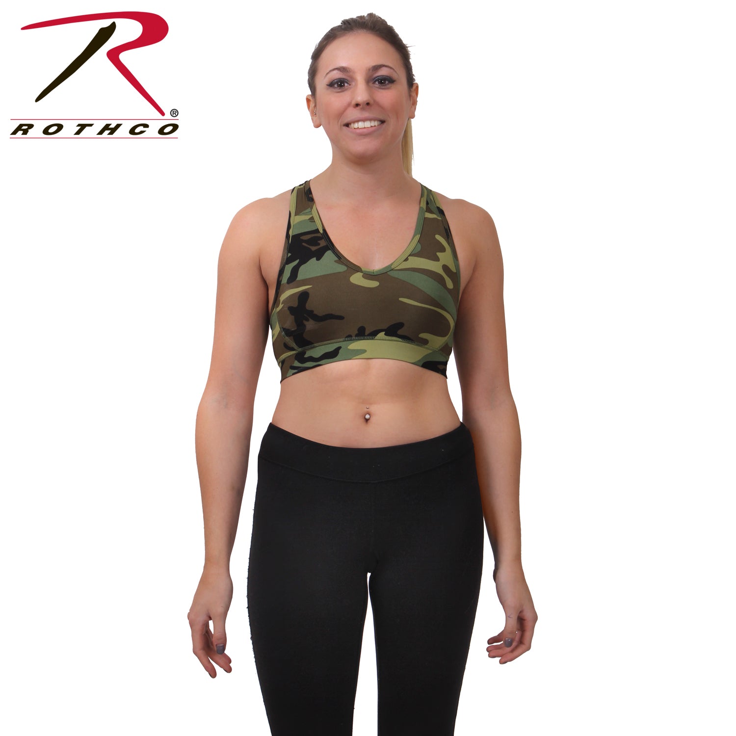 Rothco Camo Sports Bra Woodland Camo Size S - Get Tight Gear