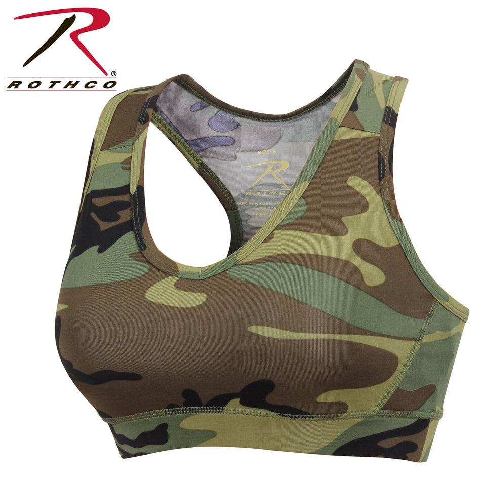 Rothco Camo Sports Bra Woodland Camo Size S - Get Tight Gear