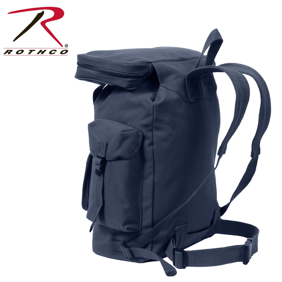 Rothco Canvas European Style Rucksack Navy Blue - Get Tight Gear