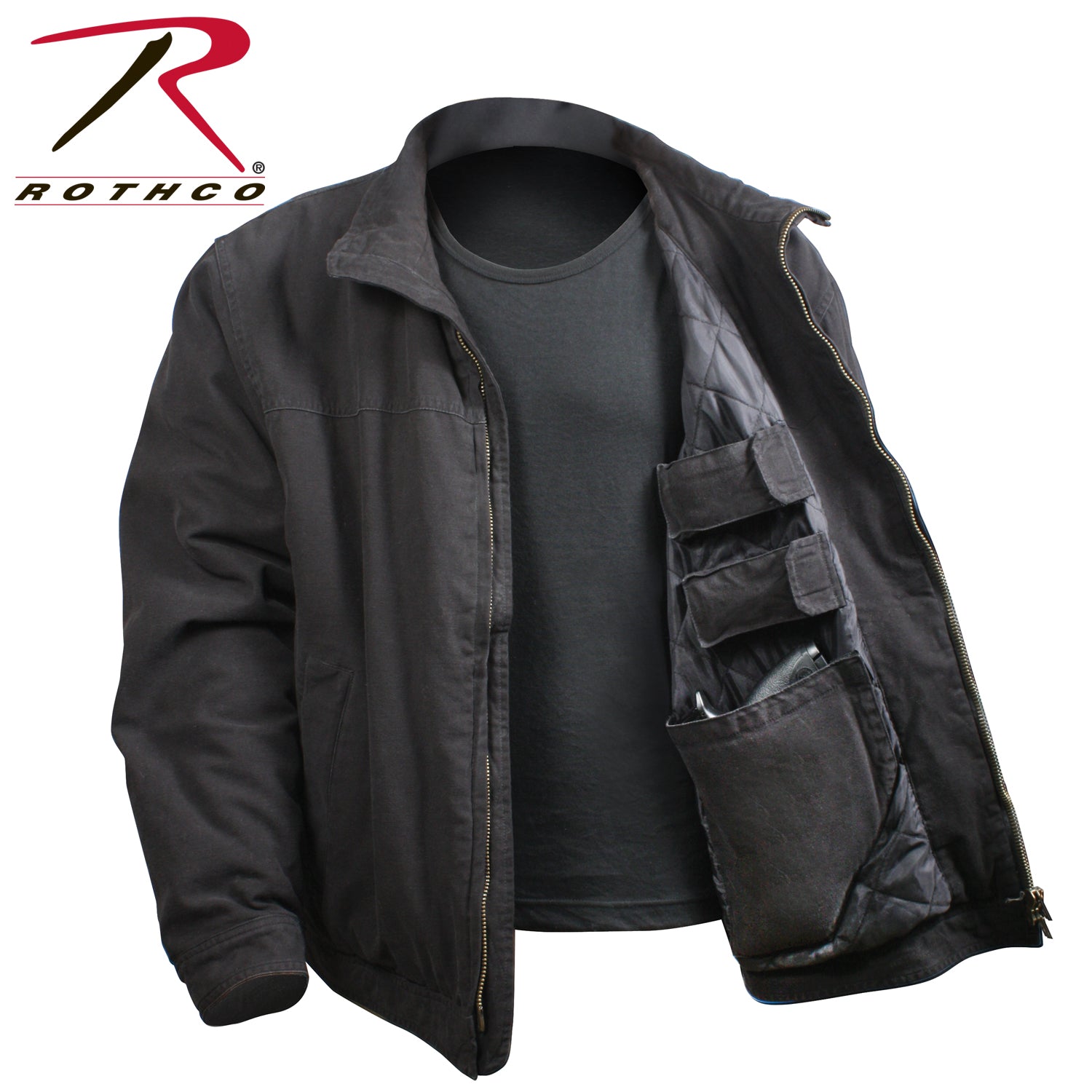 Rothco Concealed Carry 3 Season Jacket Black Size L - Get Tight Gear