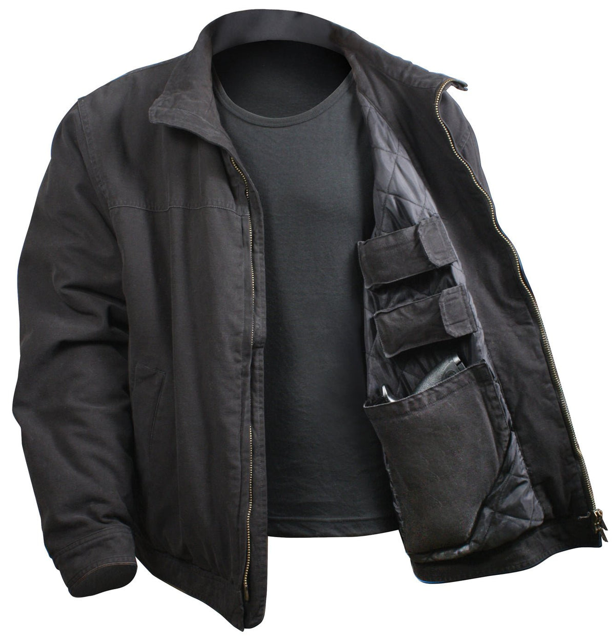 Rothco Concealed Carry 3 Season Jacket Black Size S - Get Tight Gear