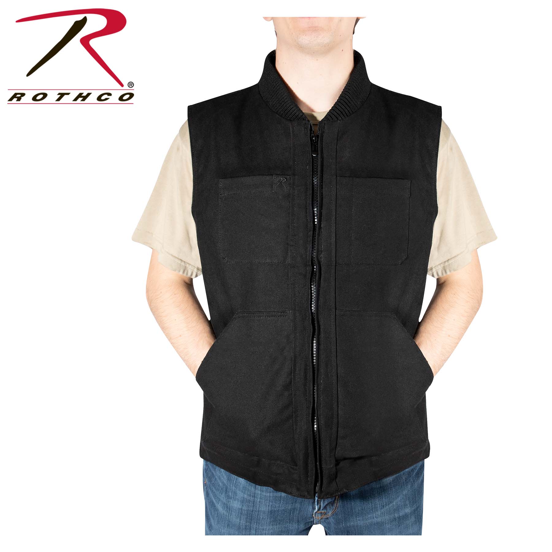 Rothco Concealed Carry Backwoods Canvas Vest Black Size 3XL - Get Tight Gear