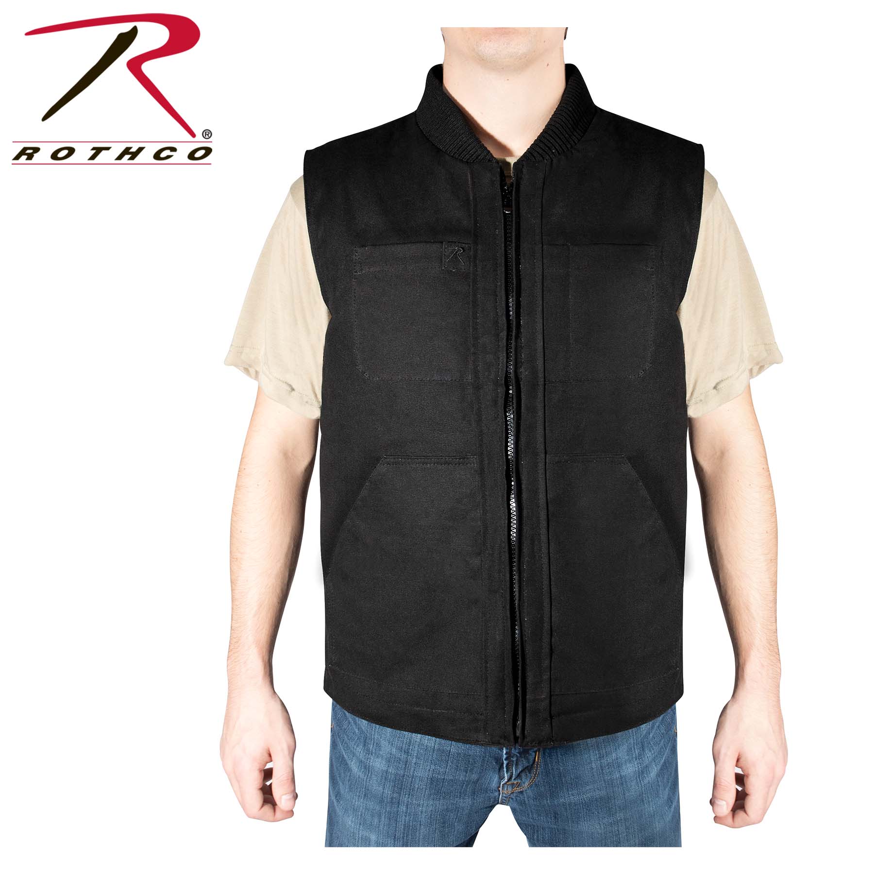 Rothco Concealed Carry Backwoods Canvas Vest Black Size M - Get Tight Gear