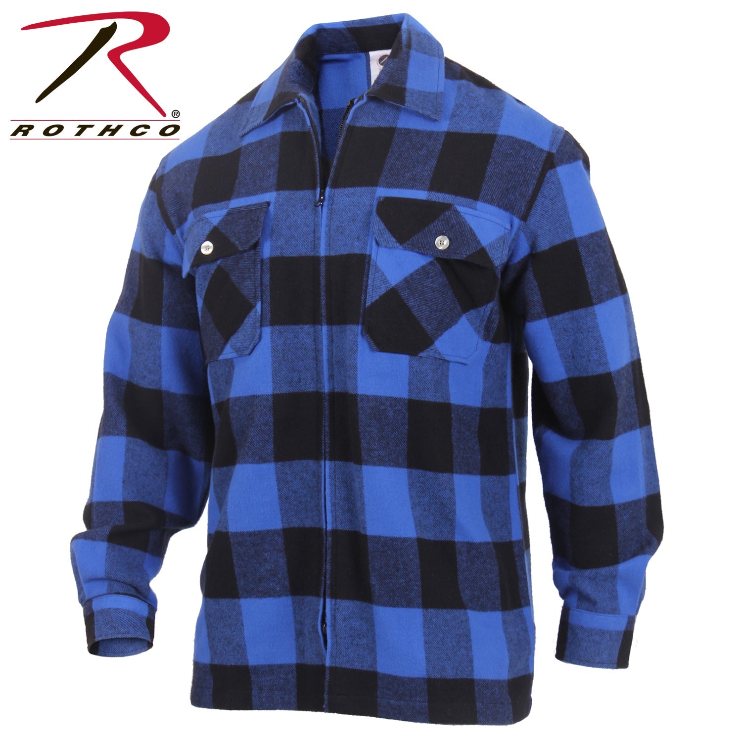 Rothco Concealed Carry Flannel Shirt Blue Plaid Size S - Get Tight Gear