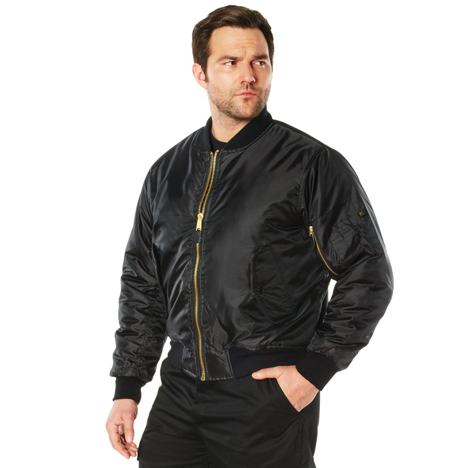 Rothco Concealed Carry MA - 1 Flight Jacket Black Size 2XL - Get Tight Gear