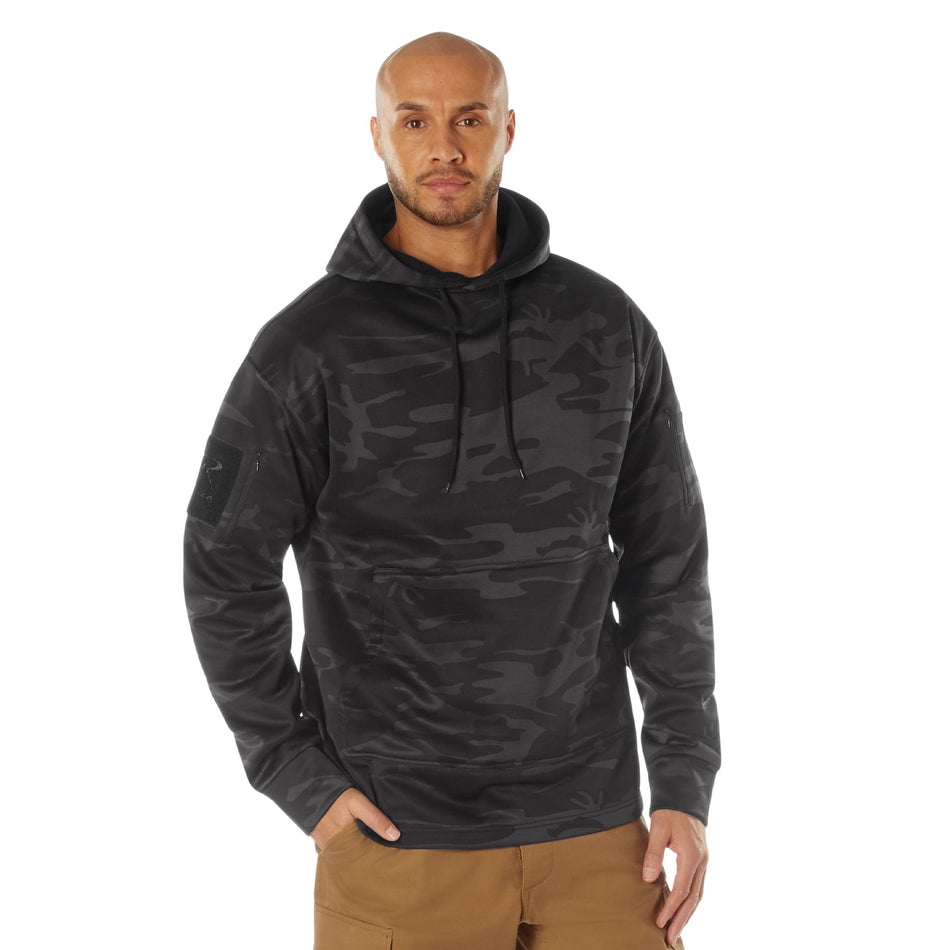 Rothco Concealed Carry Midnight Camo Hoodie Midnight Black Camo Size M - Get Tight Gear