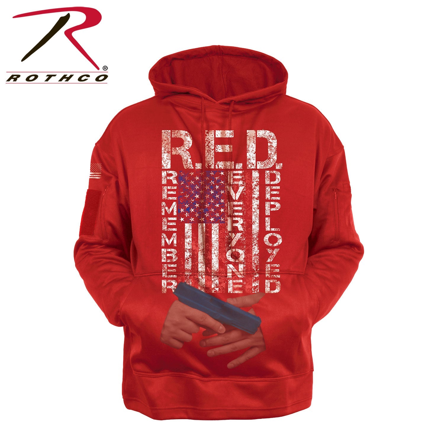 Rothco Concealed Carry R.E.D. (Remember Everyone Deployed) Hoodie Red Size 3XL - Get Tight Gear