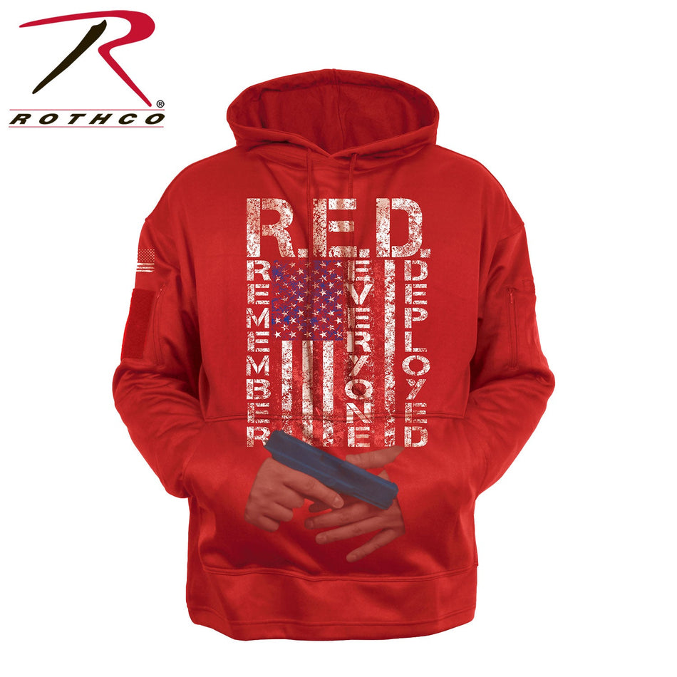 Rothco Concealed Carry R.E.D. (Remember Everyone Deployed) Hoodie Red Size 3XL - Get Tight Gear