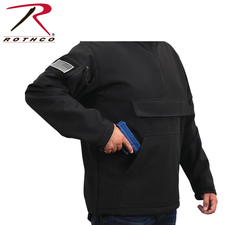 Rothco Concealed Carry Soft Shell Anorak - Black Black Size XL - Get Tight Gear