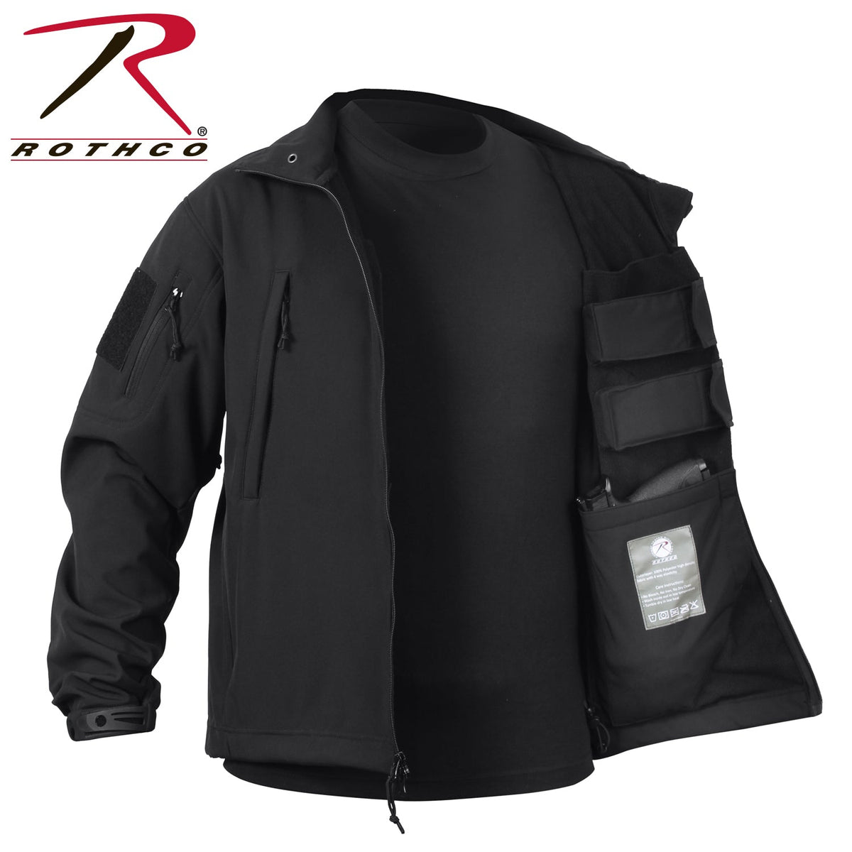 Rothco Concealed Carry Soft Shell Jacket Black Size M - Get Tight Gear