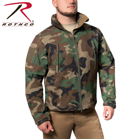 Rothco Concealed Carry Soft Shell Jacket Woodland Camo Size S - Get Tight Gear
