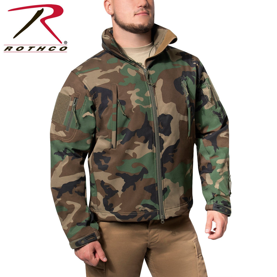 Rothco Concealed Carry Soft Shell Jacket Woodland Camo Size S - Get Tight Gear