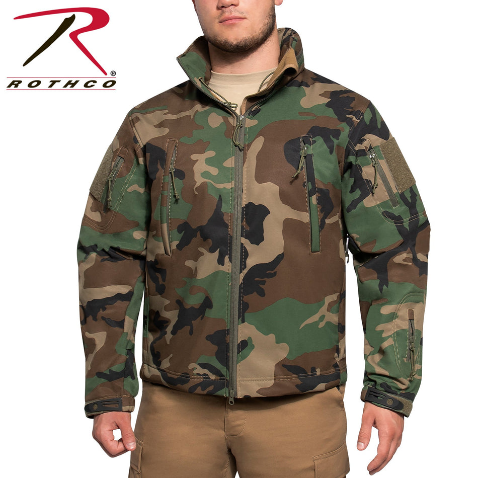 Rothco Concealed Carry Soft Shell Jacket Woodland Camo Size XL - Get Tight Gear