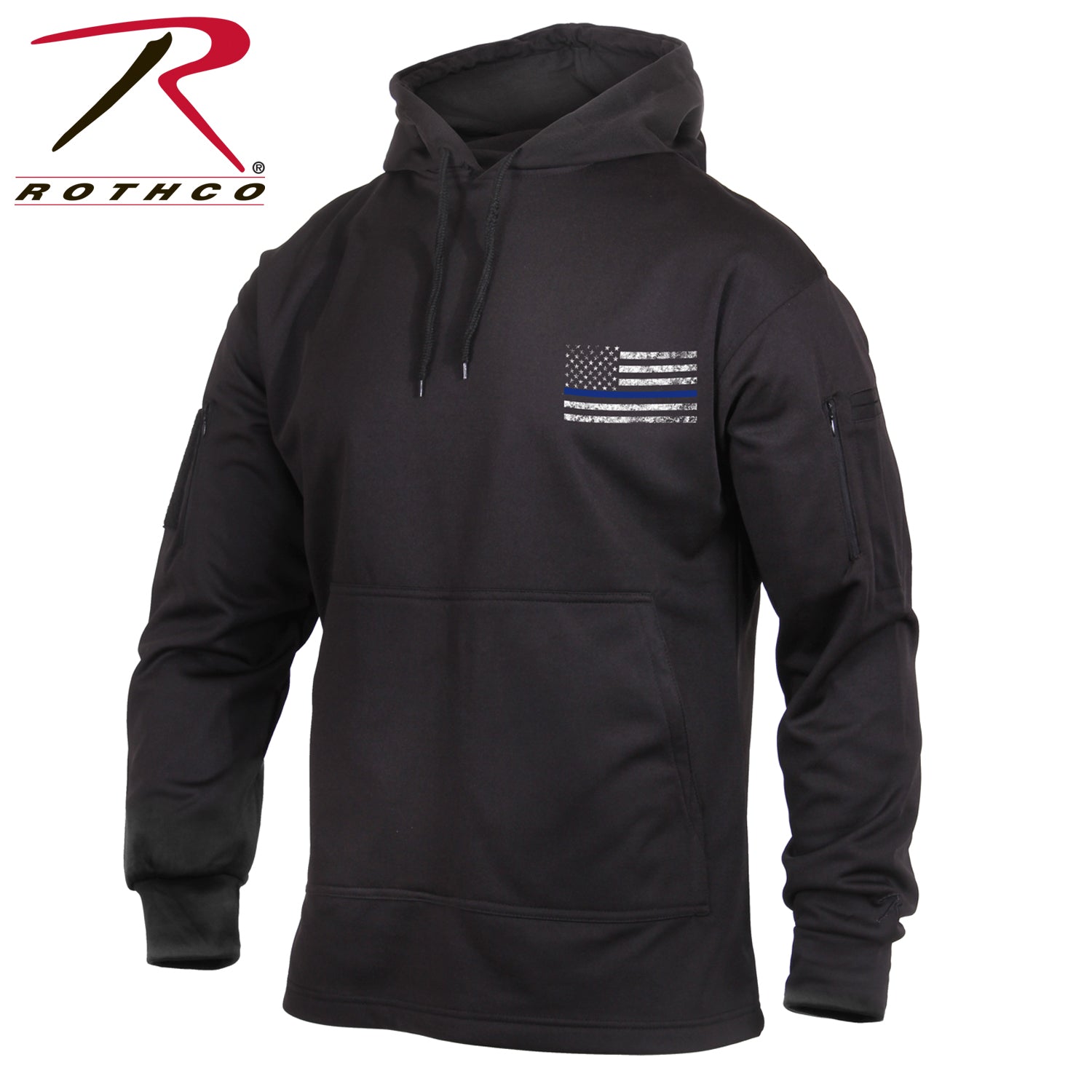Rothco Concealed Carry Thin Blue Line Hoodie Black Size 3XL - Get Tight Gear