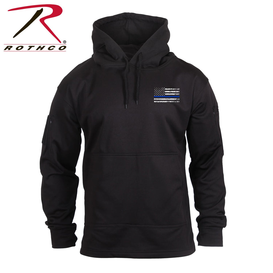 Rothco Concealed Carry Thin Blue Line Hoodie Black Size 5XL - Get Tight Gear