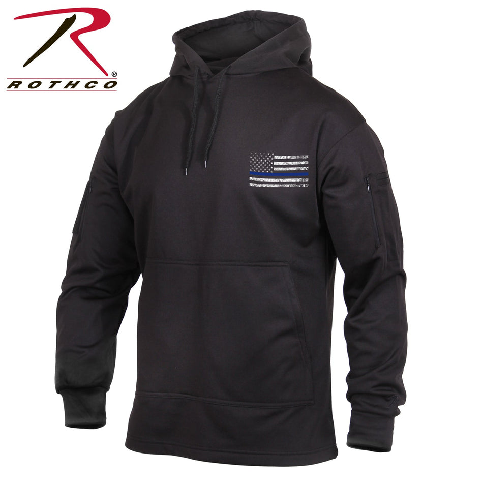 Rothco Concealed Carry Thin Blue Line Hoodie Black Size XS - Get Tight Gear