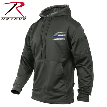 Rothco Concealed Carry Thin Blue Line Hoodie Gunmetal Grey Size 3XL - Get Tight Gear