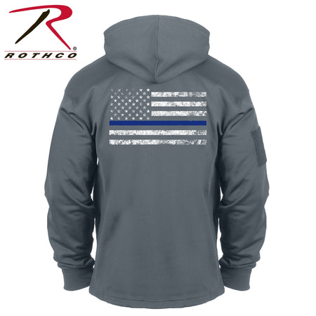 Rothco Concealed Carry Thin Blue Line Hoodie Gunmetal Grey Size 4XL - Get Tight Gear