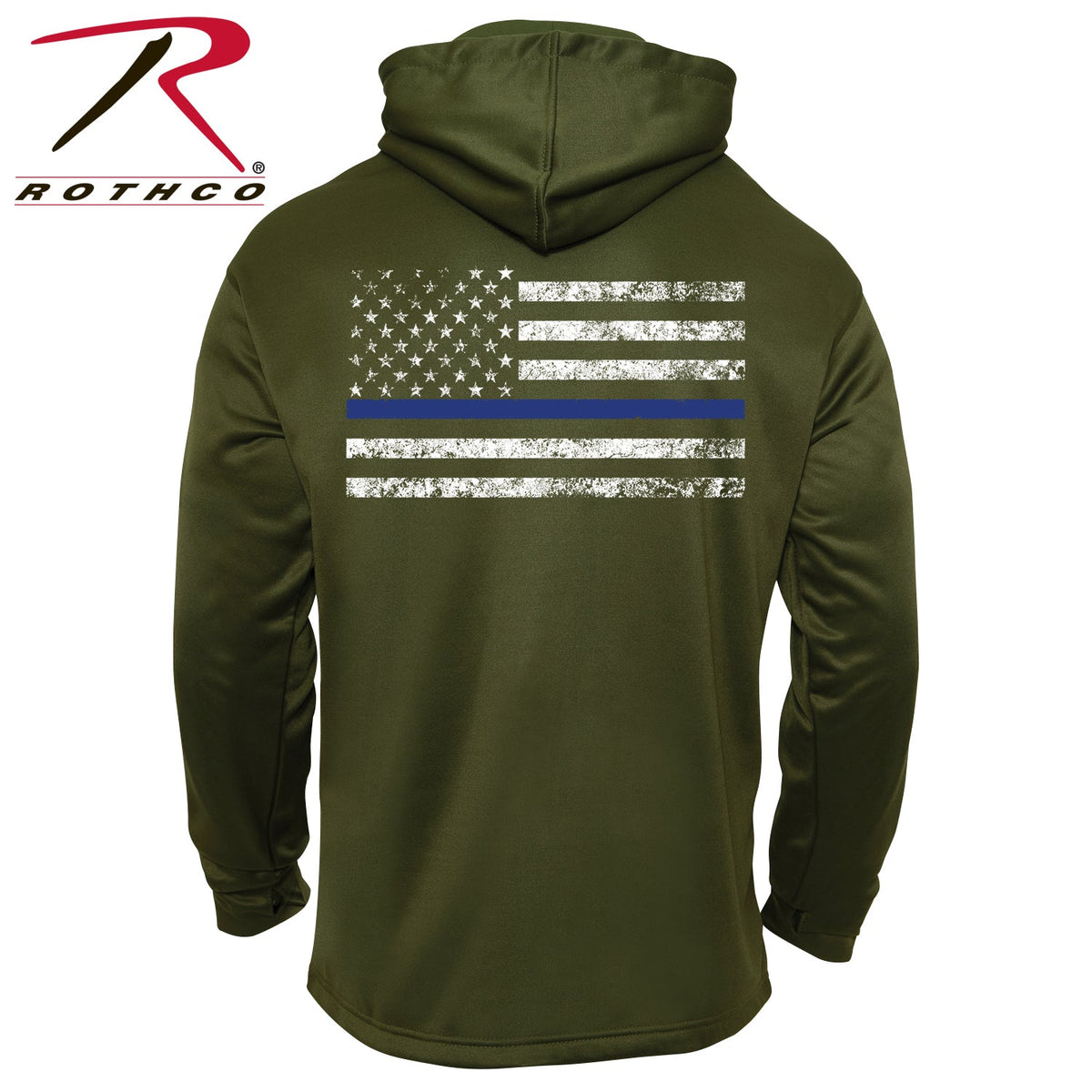 Rothco Concealed Carry Thin Blue Line Hoodie Olive Drab Size 2XL - Get Tight Gear