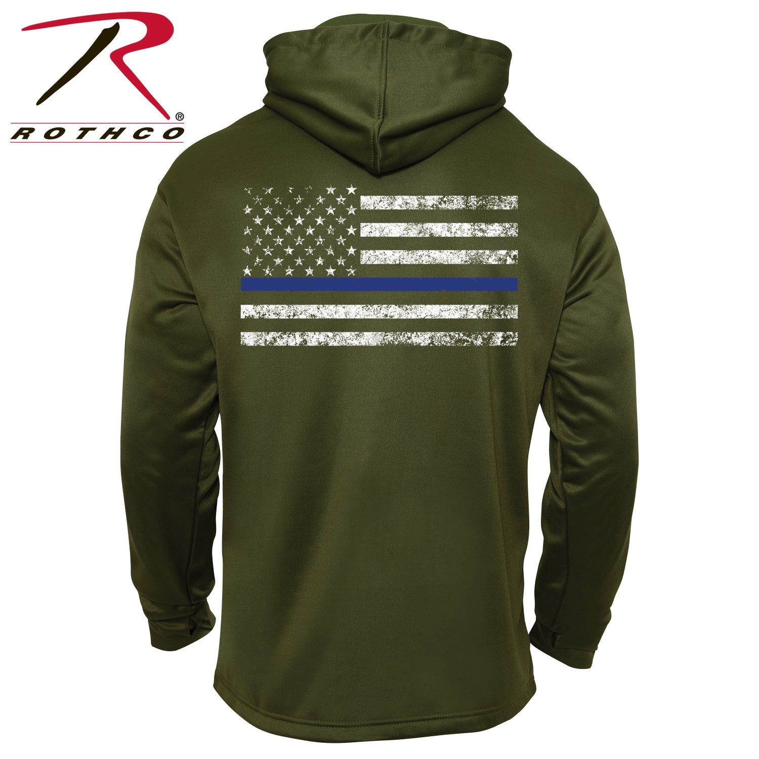 Rothco Concealed Carry Thin Blue Line Hoodie Olive Drab Size 2XL - Get Tight Gear