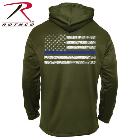 Rothco Concealed Carry Thin Blue Line Hoodie Olive Drab Size 2XL - Get Tight Gear
