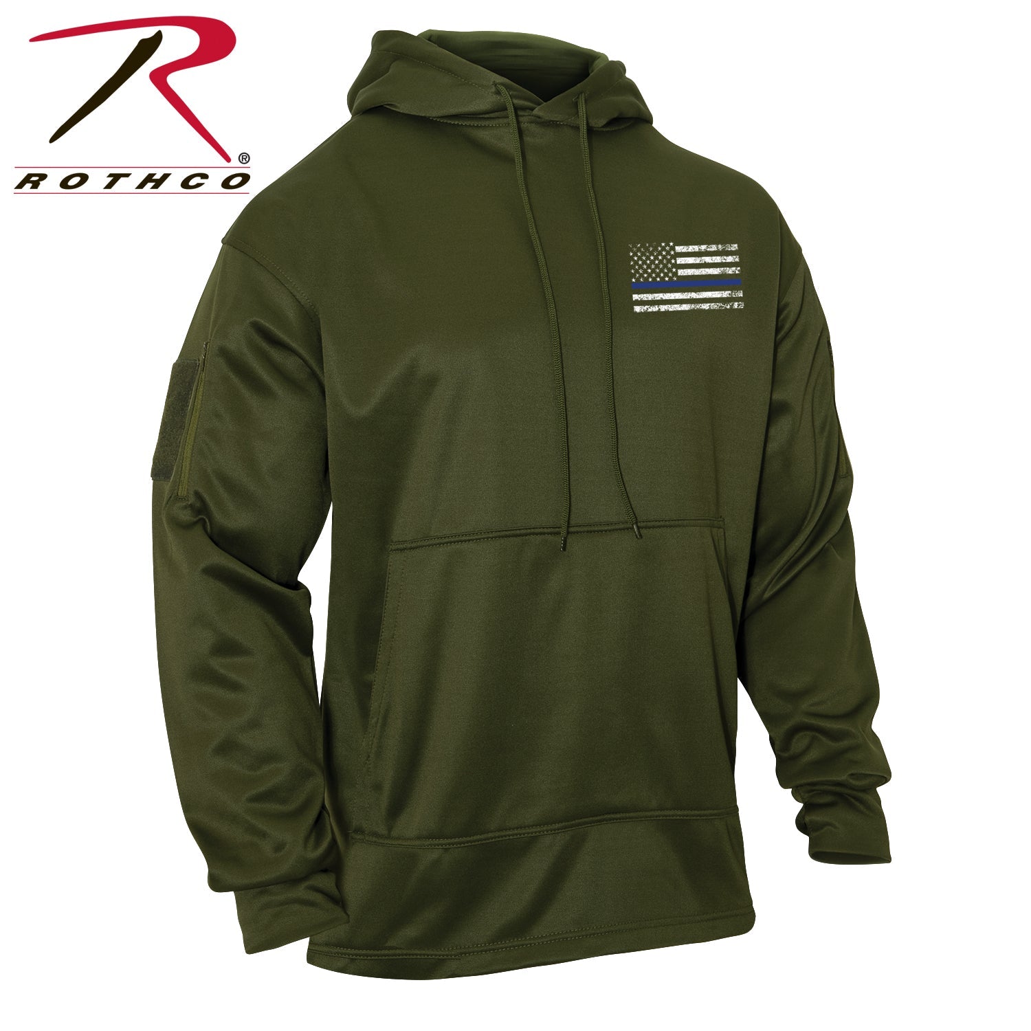 Rothco Concealed Carry Thin Blue Line Hoodie Olive Drab Size 2XL - Get Tight Gear