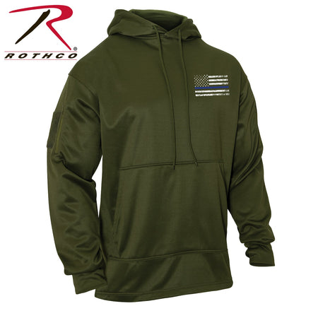 Rothco Concealed Carry Thin Blue Line Hoodie Olive Drab Size 2XL - Get Tight Gear