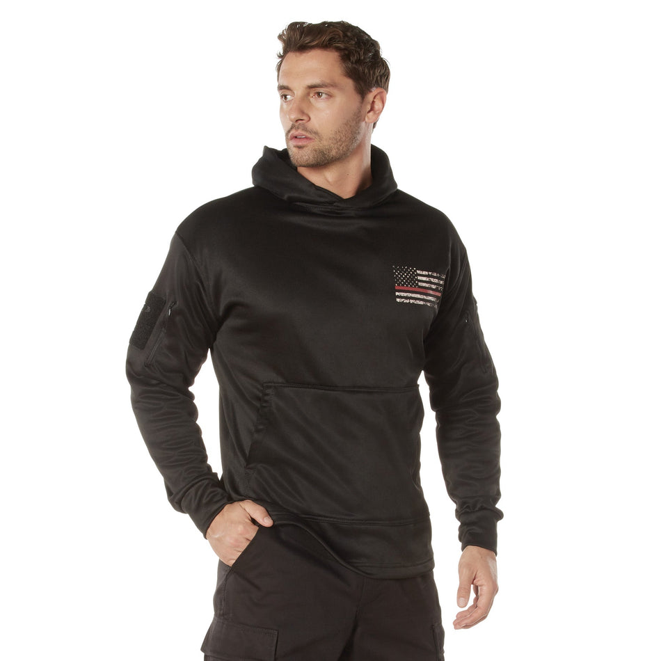 Rothco Concealed Carry Thin Red Line Hoodie Black Size 4XL - Get Tight Gear