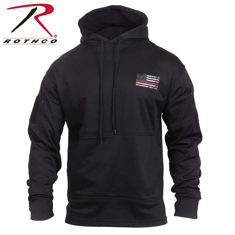 Rothco Concealed Carry Thin Red Line Hoodie Black Size 4XL - Get Tight Gear