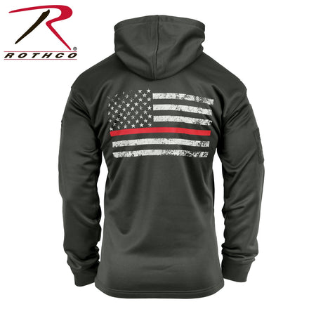 Rothco Concealed Carry Thin Red Line Hoodie Gunmetal Grey Size 2XL - Get Tight Gear