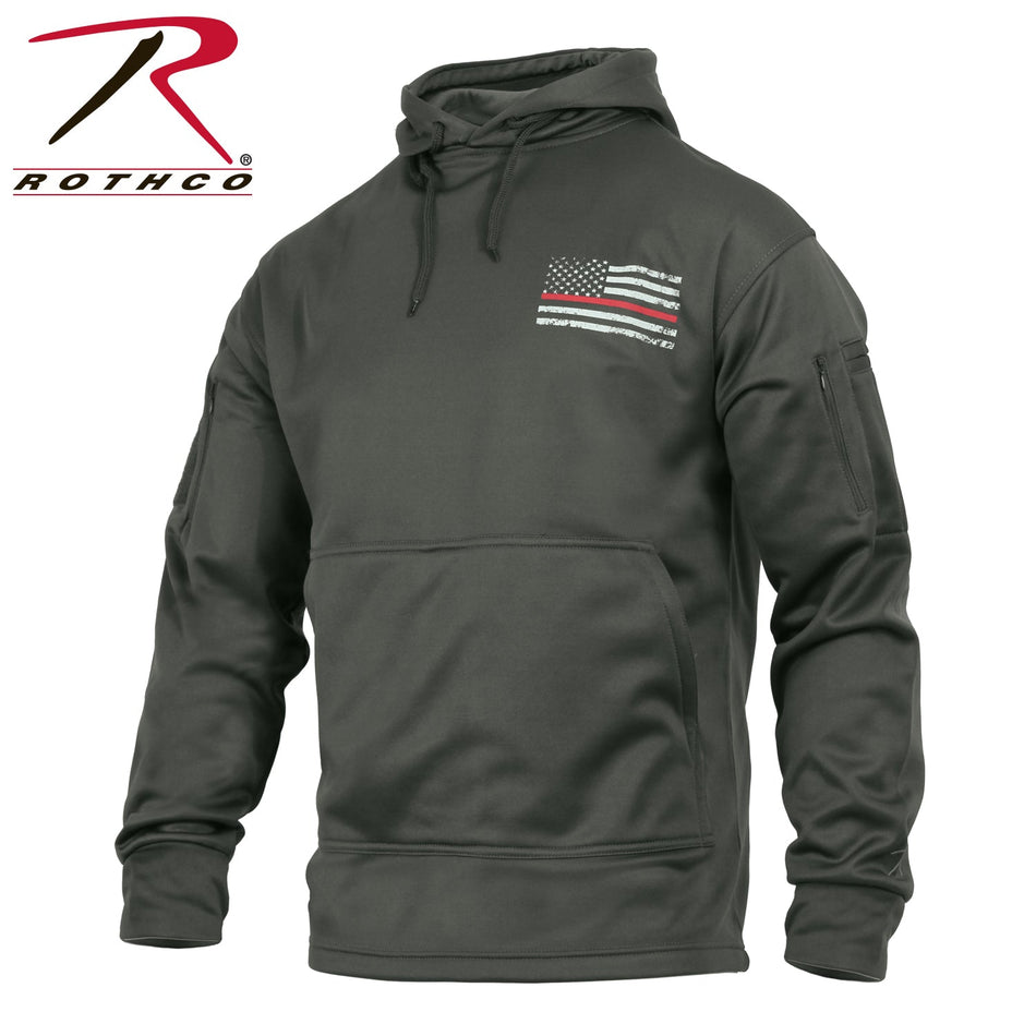 Rothco Concealed Carry Thin Red Line Hoodie Gunmetal Grey Size 3XL - Get Tight Gear