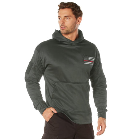 Rothco Concealed Carry Thin Red Line Hoodie Gunmetal Grey Size 3XL - Get Tight Gear