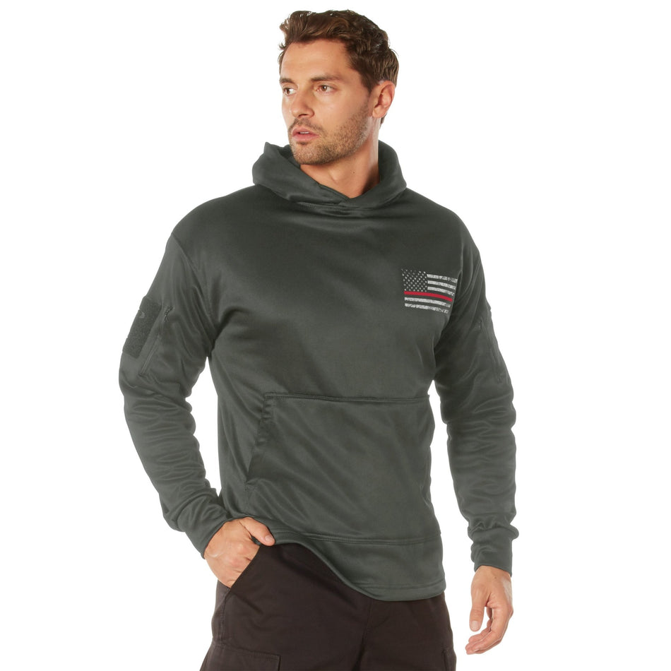 Rothco Concealed Carry Thin Red Line Hoodie Gunmetal Grey Size XL - Get Tight Gear
