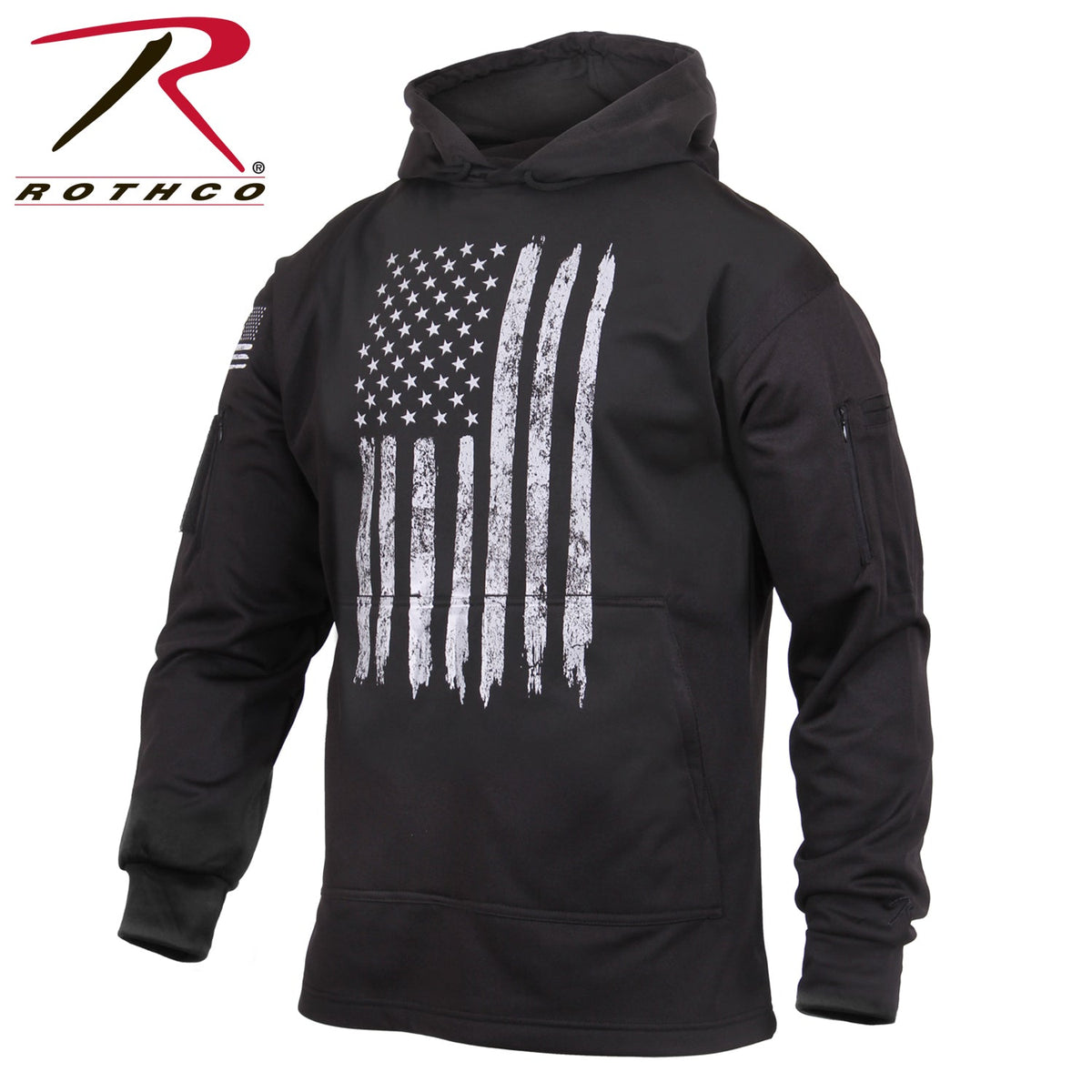 Rothco Concealed Carry U.S. Flag Hoodie Black Size 2XL - Get Tight Gear